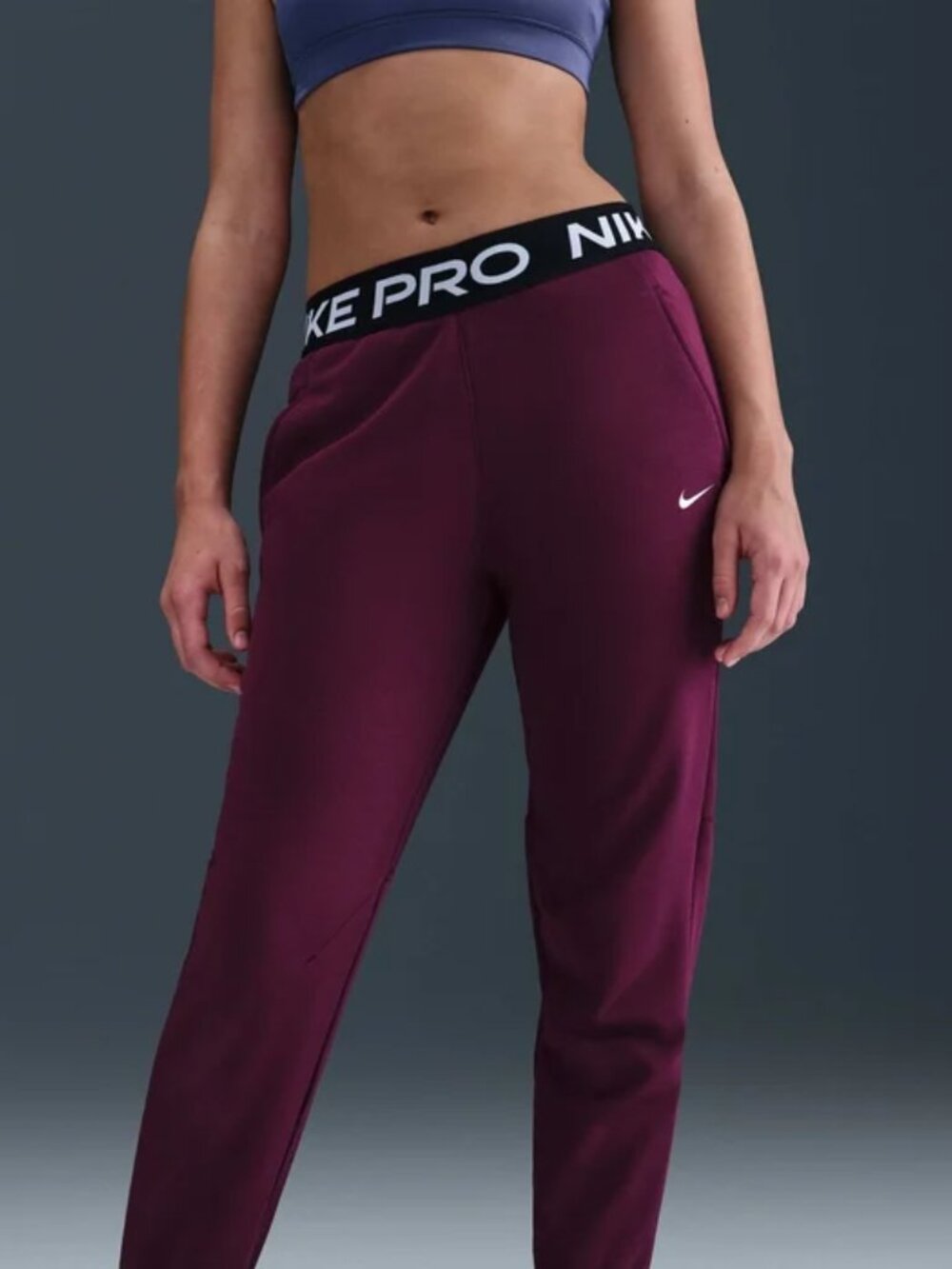 New Girls Nike Pro Fleece Dri-fit Training Joggers Bordeaux Large